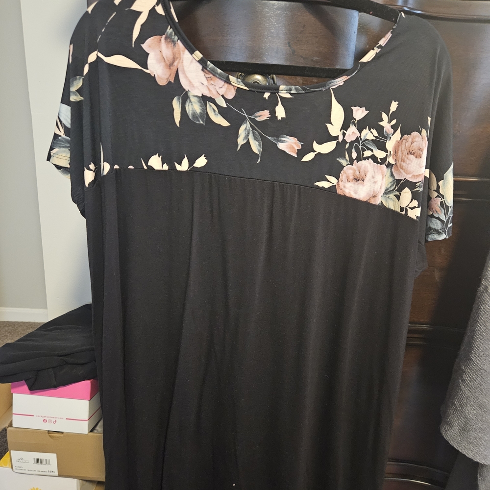 HEIMISH USA Black and Pink Floral Shirt